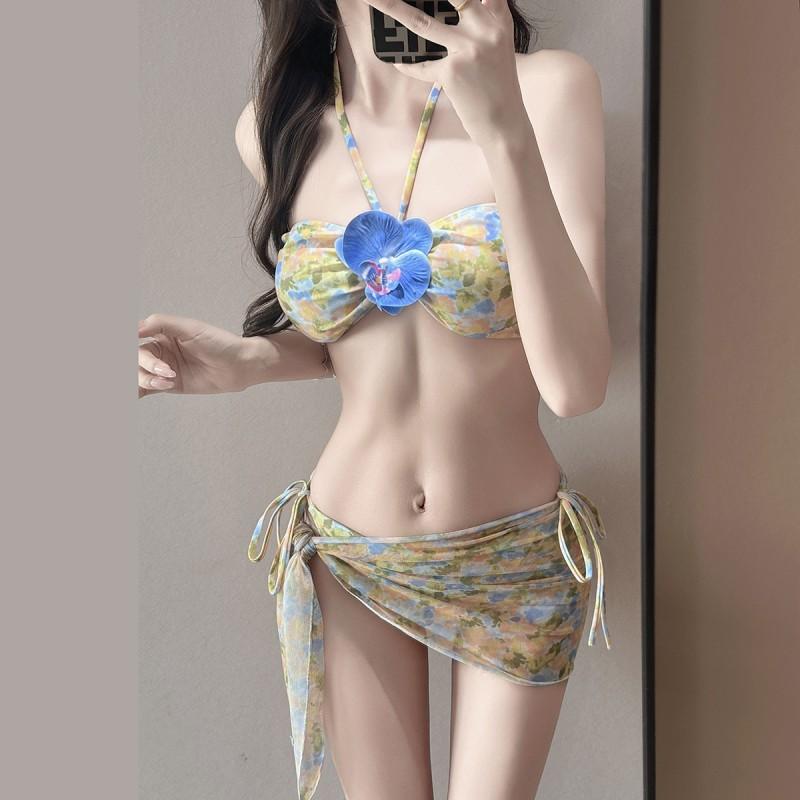 

Hot Girl Bikini Split Three-piece Set Sexy Internet Celebrity Vacation Seaside Swimming Suit Women S 80-95 kg