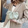 Women's Fashion Cloud Shape Evening Bag Niche Design Solid Color Leather Shoulder Messenger Bag
