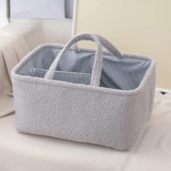 Baby Diaper Caddy Organizer Nursery Storage Basket Large Capacity Diaper Organizer with Adjustable Divider for Baby Essentials Wipes Toys