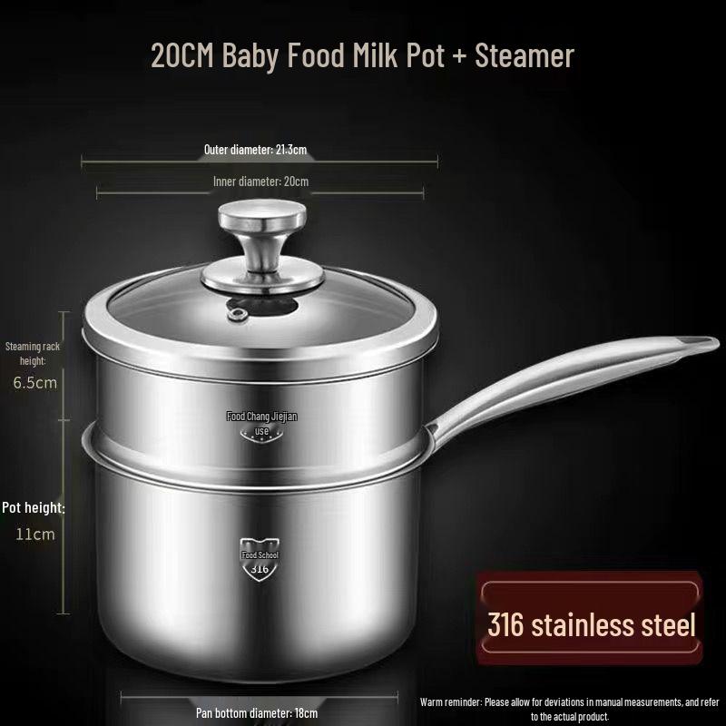 316 Stainless Steel Non-stick Milk and Baby Food Pot