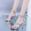 Summer Women's High Heel Shoes Elegant Temperament High Heel Sandal Luxury Crystal High-heeled Sandals for Women Sandalias Mujer