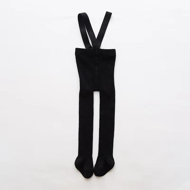 Breathable High Waist Baby Overalls Tights with Navel Protection - Solid Color Kids' Tights