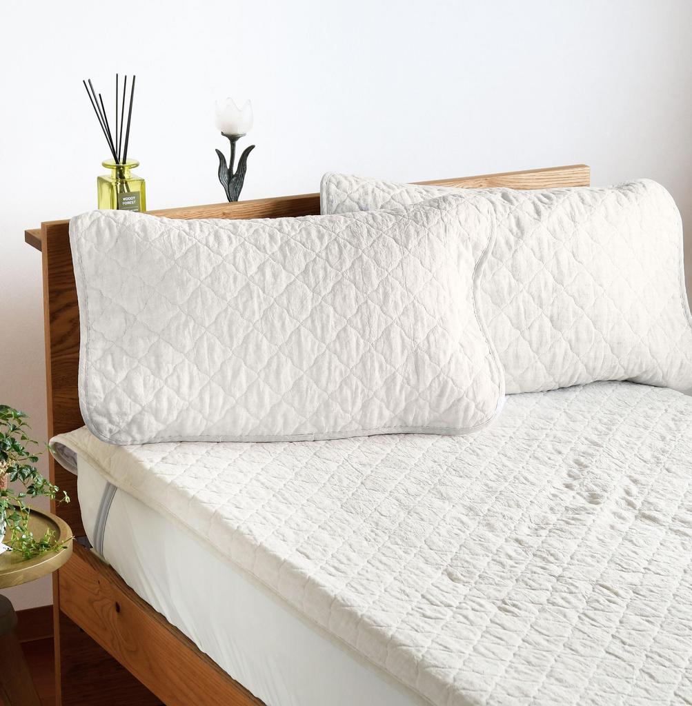Broccoli House Linen Pillow Set of 2 Cotton 45 X Machine Perfect for Spring and French 45 X Ivory Pads, (Same Color), 100% Filling, 65cm,