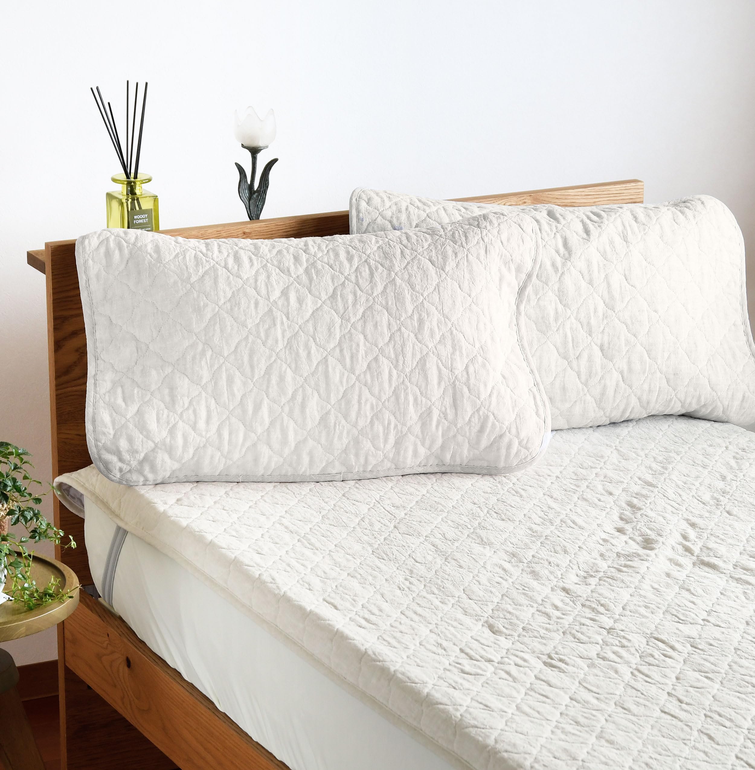 

Broccoli House Linen Pillow Set of 2 Cotton 45 x Machine Perfect for Spring and French 45 x Ivory Pads, (Same Color), 100% Filling, 65cm, слоновая кость