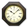 Santel Made In Japan Natural Wood Modern Octagonal Radio Controlled Wall Clock Black (Roman Letters) DQL736R-DBK