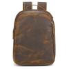 Retro Genuine Leather Backpack Men's Crazy Horse Leather Schoolbag Multifunction Daypack Leather Bag for Men