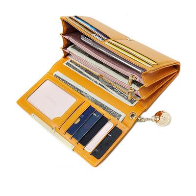 Dámské peněženky Kožená Luxusní peněženka Mnoho oddělení Ženy Peněženky Držák karty Peněženka Dámské Peněženky Carteras s dlouhou spojkou