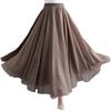 Damen Freizeitkleid Elegante Farbe Langer Rock Elastische Taille Fließender Langer Lockerer Rock