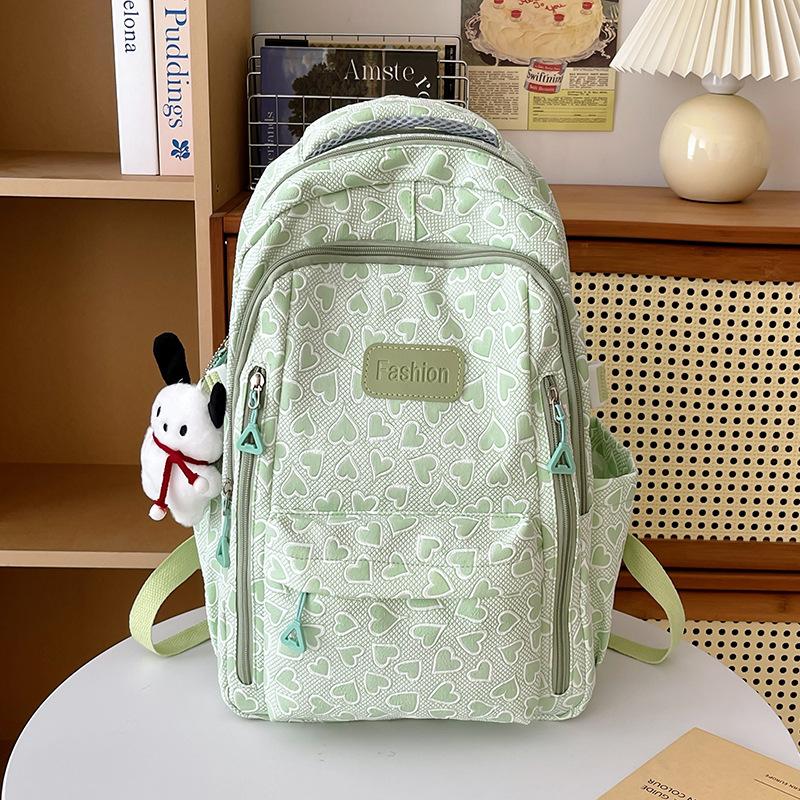 

Шкільний рюкзак для молодших школярок Великий свіжий і симпатичний рюкзак для школярів середньої школи Рюкзак для подорожей середньої школи single package зелений