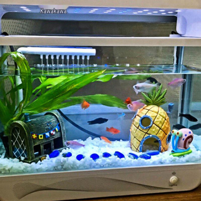 SpongeBob Pineapple House Fish Tank Ornament: Aquarium Hideout for Fish & Shrimp.