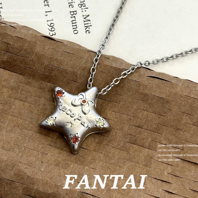 Dopamin Stern Halskette: Y2K Süß & Würzig Langes Statement-Accessoire