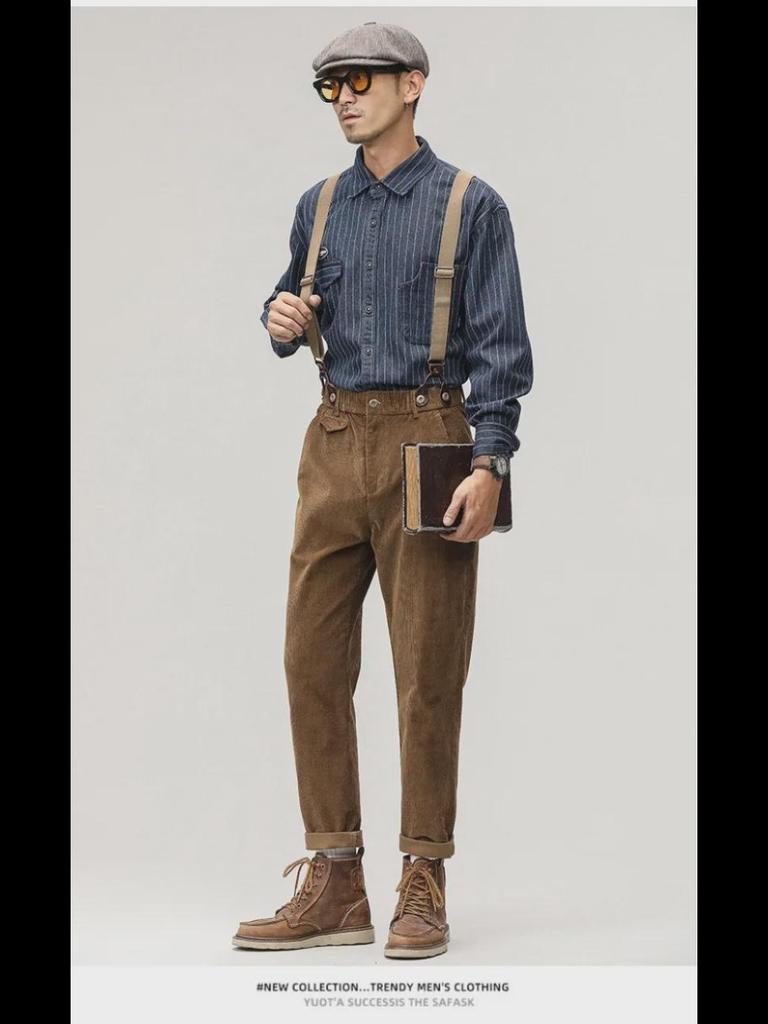 "Męskie spodnie sportowe w stylu retro punkowym - kombinezon w stylu brytyjskim"