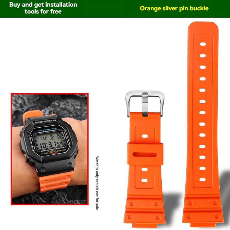 16mm Quick Release Silicone Band for Casio G-Shock DW5600/GW5000/GW5035/DW-6900 | Waterproof Shockproof Strap Watch Bracelet