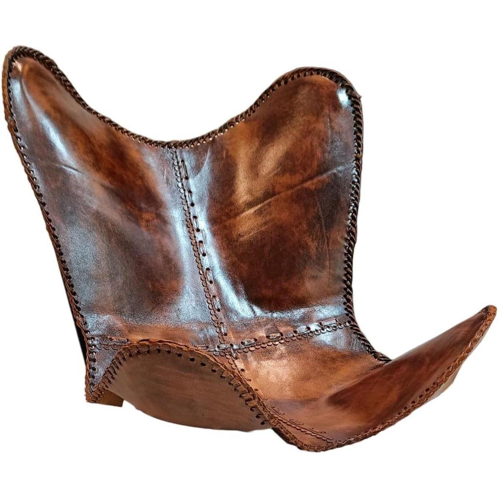 Leather Butterfly Chair || Folding Chair for Home Décor || Leather Recliner Chairs for Living Room (Cover with Black Leg)