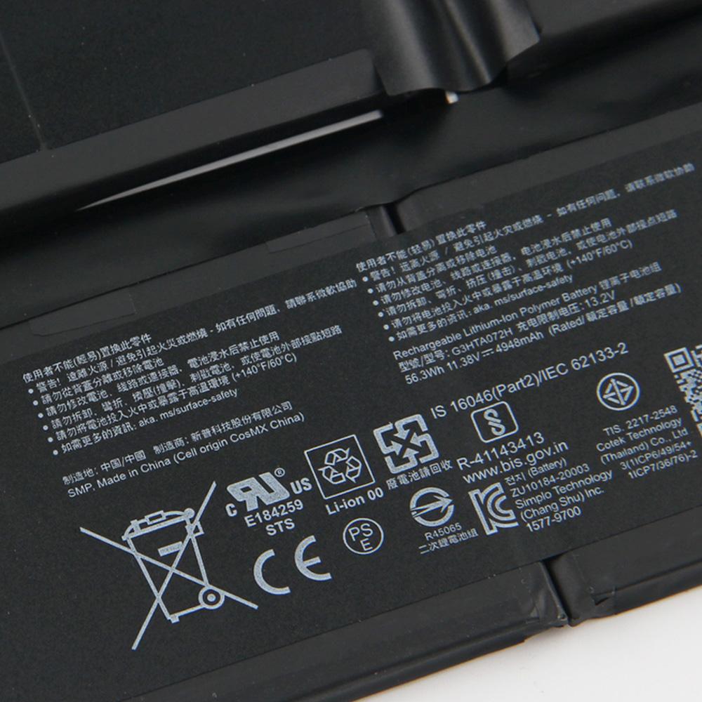 Rechargeable Lithium Battery For Microsoft Surface Pro Laptop Studio 1964 G3HTA071H G3HTA072H Battery 4948mAh