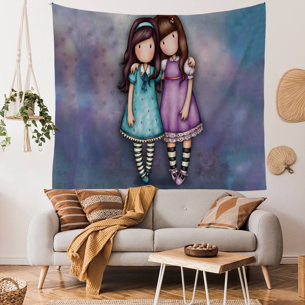 Cartoons SSantoro Gorjuss Hanging Bohemian Tapestry Bohemian Wall Tapestries Mandala Kawaii Room Decor