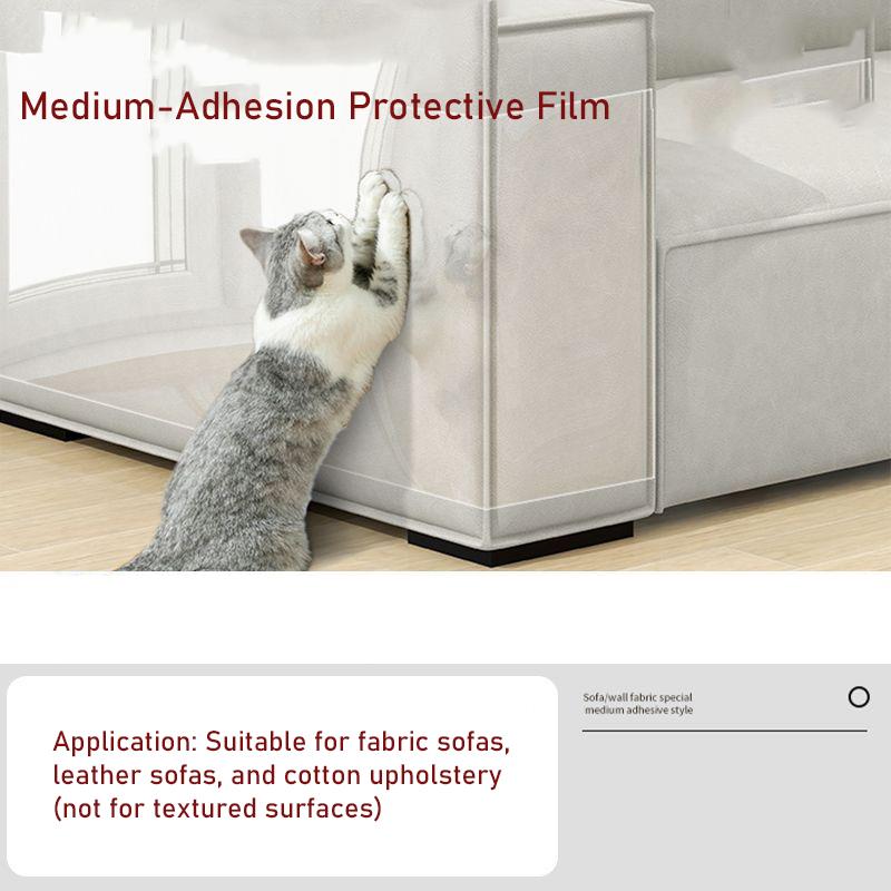 Protection Extra Épaisse pour Griffoirs de Chat Film Transparent Auto-Adhésif Protecteur de Mur Canapé Meubles Anti-Griffures Anti-Salissures Facile à Décoller et Coller