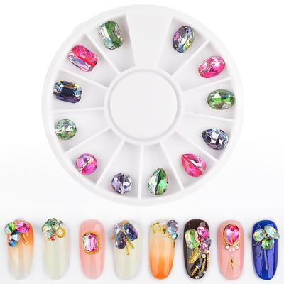 Nagel-Plattenspieler, fünffarbig, speziell geformt, siebenfarbig, Glasbohrer, Nagelornament, Nagelaufkleber, Nagelkunst-Dekoration