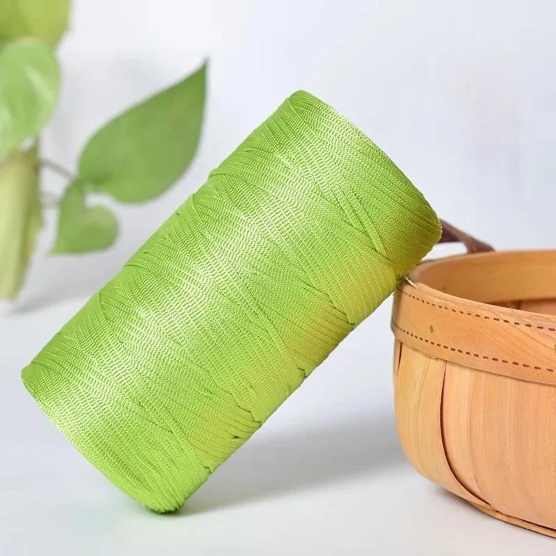 250g/Roll 2.5mm Ice Silk Thread Summer Crochet Yarn for DIY Knitting Bag Shoes Flat Hollow Yarn Hand-knitted Thread Supplies
