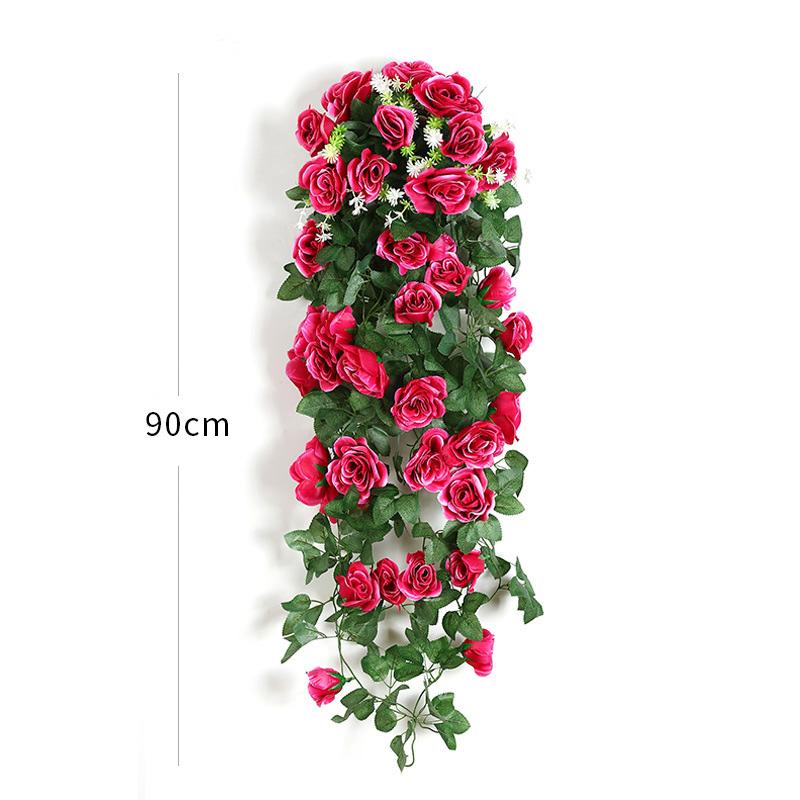 Artificial Flower Rattan Fake Plant Vine Valentine's Decora Wall Hanging Rose Home RoomDecora Accessories Wedding Archway Wreath