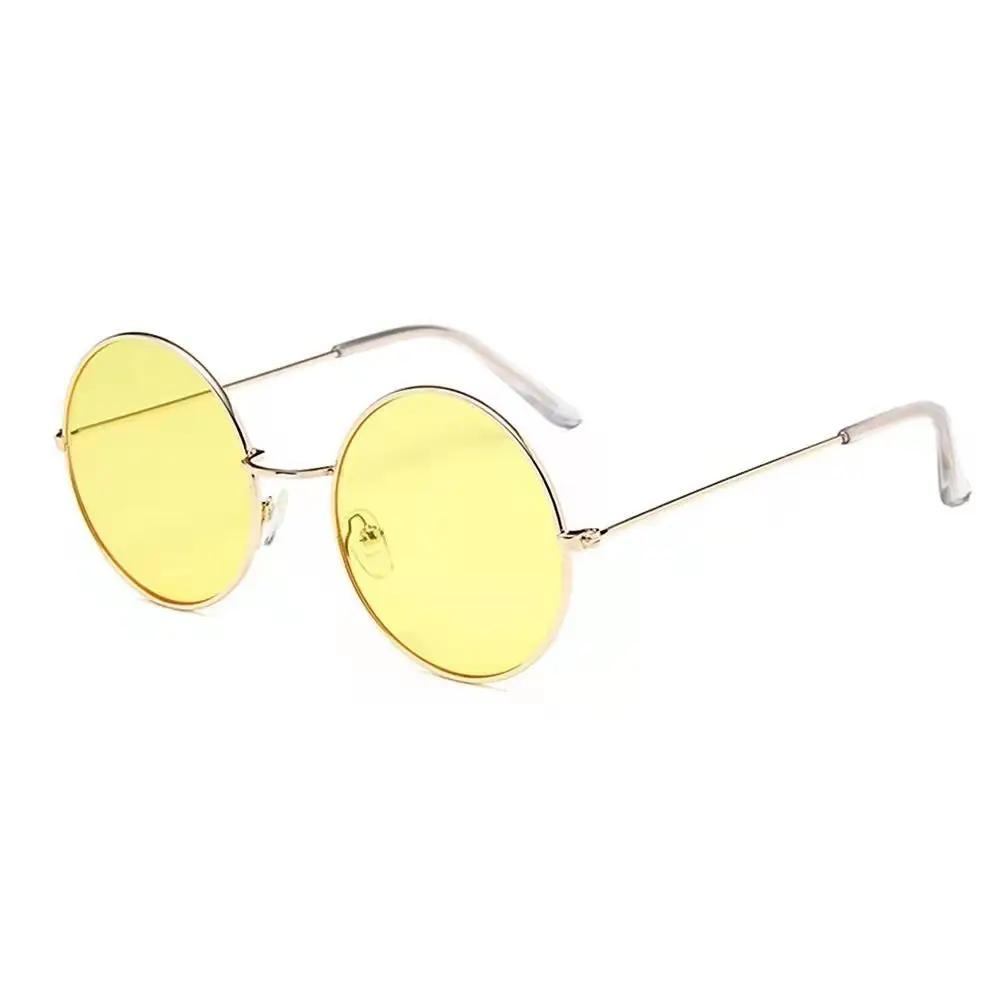 Travel Accessories Sun-Protective Round Sunglasses Punk Outdoor Driving Glasses Metal Frame Fishing Sunglasses For Women Man