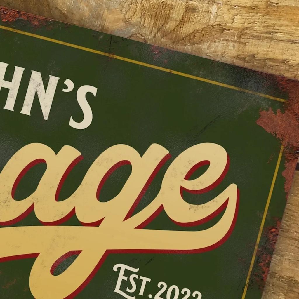 Custom Metal Sign Garage Decor Vintage Tin Sign Retro Aluminum Wall Art Personalized Man Cave Gift Car Lover