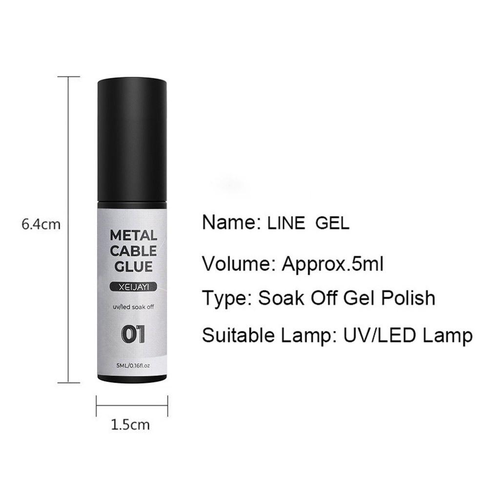 5ml Cross-Border Metallic Gold & Silver Line Drawing Gel for Nail Art - High-Density UV/LED Gel