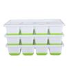 Ice Cube Tray with Lid Bin Tong Set 8 Cavity Soft Bottom Square Silicone Ice Cube Mold for Freezer