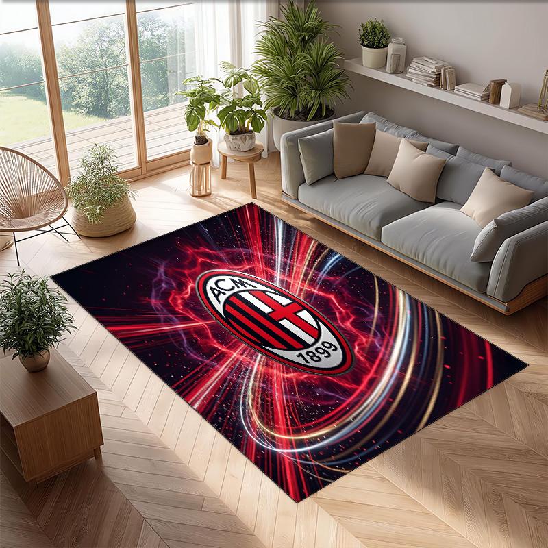 AC Mailand Bedruckter Flanell Teppich Rutschfest Weicher Polyester Boden Teppich Indoor Dekor Matte für Schlafzimmer Wohnzimmer Sofa Spielzimmer Heimdekoration