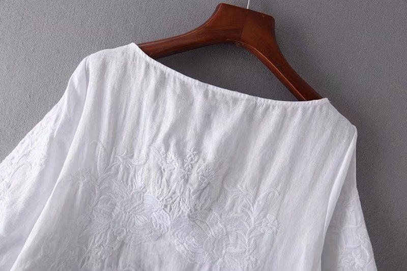 white pullover blouse