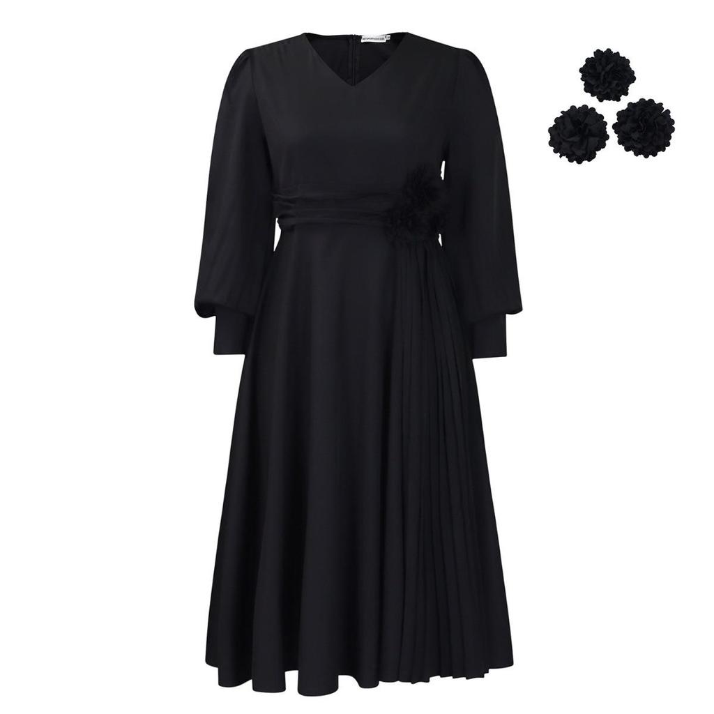 New Spring Fashion Solid Color A-Line Dress for Women Plus Size Elegant Casual Party Dress