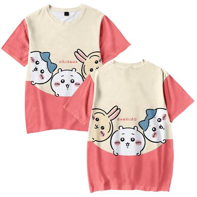 Chiikawa Cartoon Women Men's T-shirts Graphic Printed O-Neck Oversized Short Sleeves Fashion Mens Clothing Streetwear