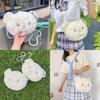 Plush Bear Pearl Chain Bag With Zipper Closure For Casual Day Out