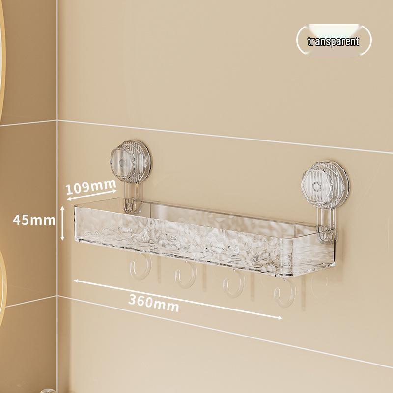 Wall-Mounted Punch-Free Corrugated Suction Cup Storage Rack for Bathroom Sink and Bath Supplies