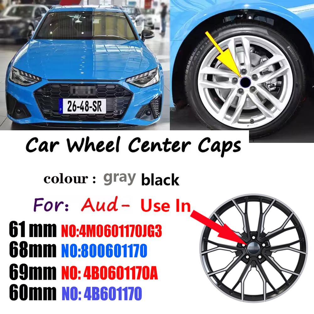 4pcs 60mm61mm69mm68mm Car Styling Wheel Center Cap Hub Replaced Covers For Q1 A3 A4 A5 A6 A7 A8 S4 S6 4B0601170 8D0601170