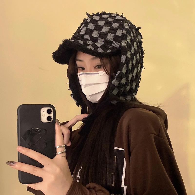 

Lei Feng Hat for Women In Autumn and Winter New Style Personalized and Versatile Thickened Windproof and Ear Protecting Hat for Face average size