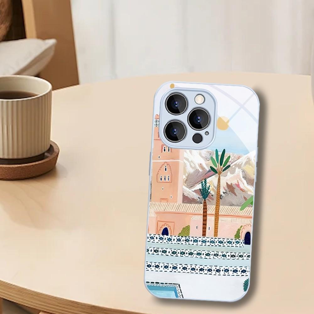 Landscape Nordic Barcelona Budapest Gardasee Phone Case For iPhone Mini 11 12 13 14 Pro XS Max X Plus SE XR Tempered Glass Cover