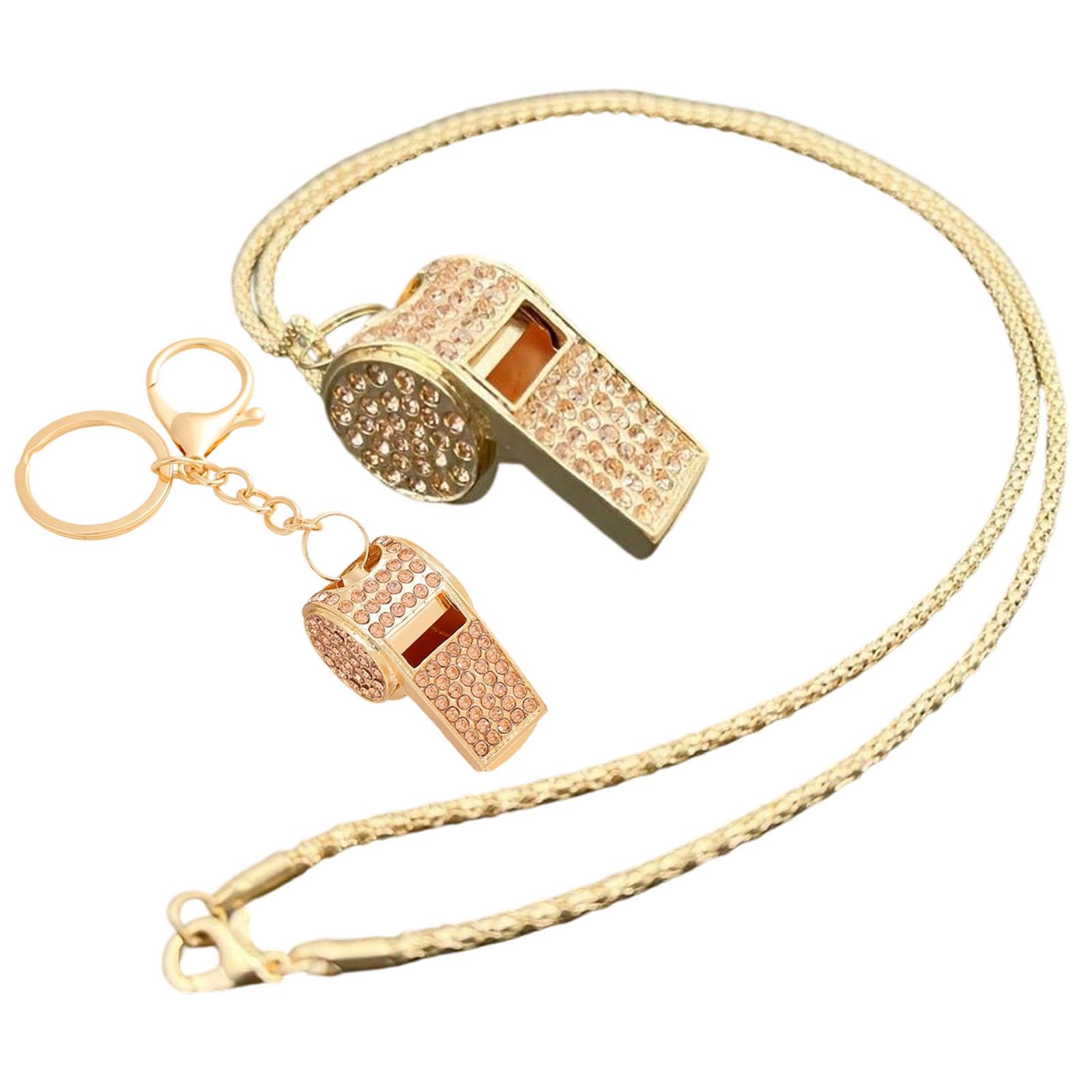 

Брелок-свисток из цинкового сплава Стильный набор брелока и ожерелья ОсобенностиСверкающие стразы Многоцветный вариант для женщин