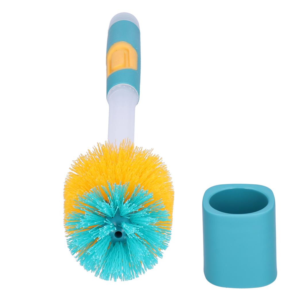 Wandmontierter Toilettenbürstenhalter Toilettenschüsselbürsten-Set mit rutschfestem langem Griff für Zuhause Badezimmer