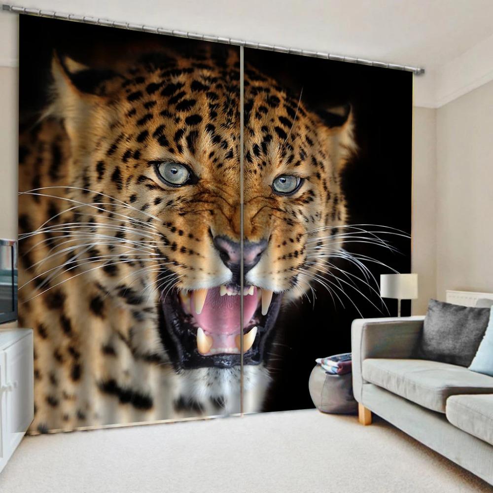 Červený květ Divoký tygr Leopard Okenní Závěsy Žaluzie do obývacího pokoje Dětská ložnice Koupelna Kuchyňka Kancelářské dveře Home Decor2ks