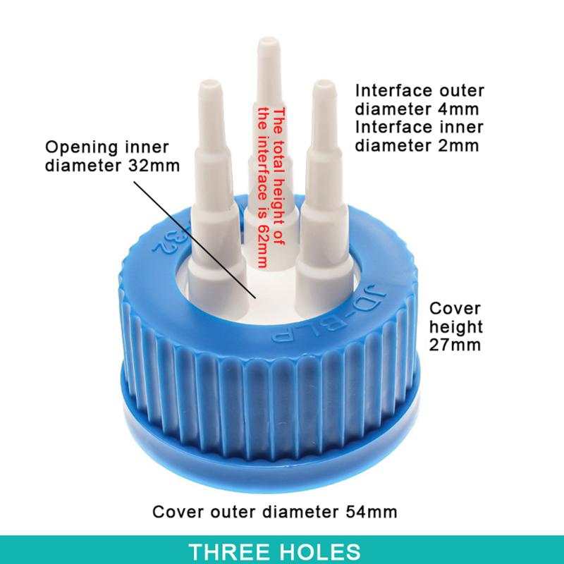 GL45 Safety Lid for Feeding Bottles 1-4 Port Reactor Adapter Splash Proof Corrosion Resistant for Lab Chemical Experiment Work