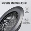 2 Pack - Black Kitchen Sink Strainer, Stainless Steel, Anti-Clogging, Large Wide Rim 4.5 Inch Diameter,Black