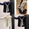 Minimalist Long Sleeve T Shirt For Women With Striped Pattern And Crew Neck For Casual Wear