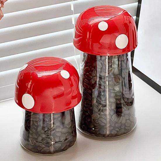Uzavíratelná sklenice tvaru houby velkokapacitní vnitřní všestranný organizér sklenice na mince sklenice na kávová zrna čaj