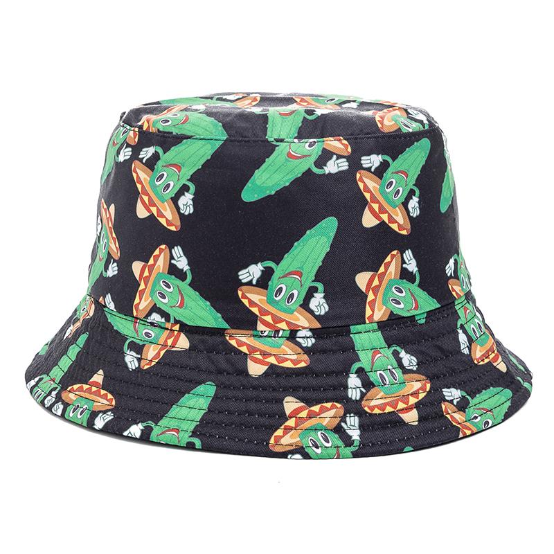 Vendita Cappelli a Secchiello Unisex Estivi Doppia Faccia Stampa Frutta Cappellino Donna Cappello da Sole da Esterno Uomo Cappello a Secchiello Classico