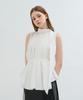 Kamino Tie Shirred Sleeveless Blouse White