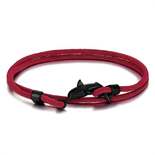 Black Cute Little Dolphin Hand Rope Small Fresh Animal Color Multi-Layer Adjustable Men'S And Women'S Bracelets