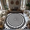 Tuniu Optical Illusion Geometric Rug Non Slip Home Decor Floor Mat Room Carpet Cushion Pad