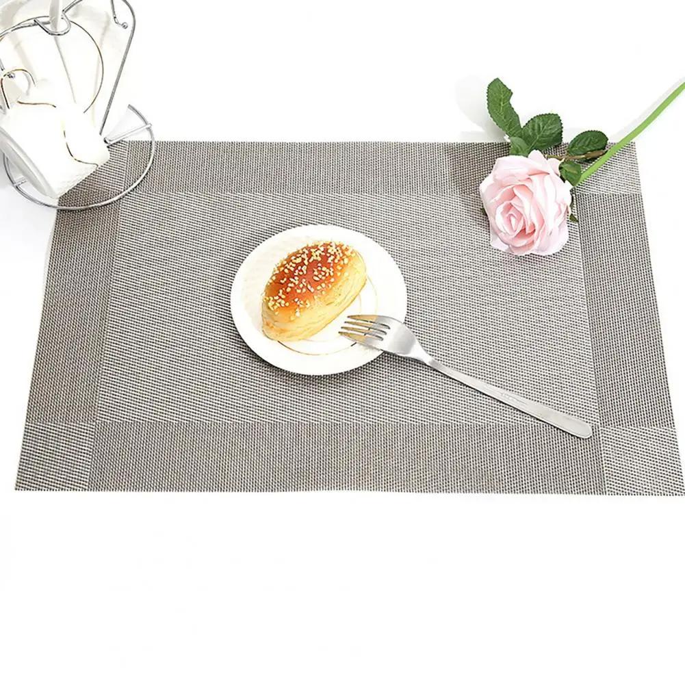 PVC Placemats Heat-resistant Non-slip Washable Vinyl Table Mats for Western Dining Restaurant Home Utensil Protection Plate Mat