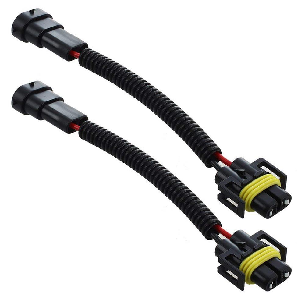 2pcs Car Headlamp H11 H9 H8 Extension Wiring Harness Replacement for Car Automotive Headlights Fog Lights